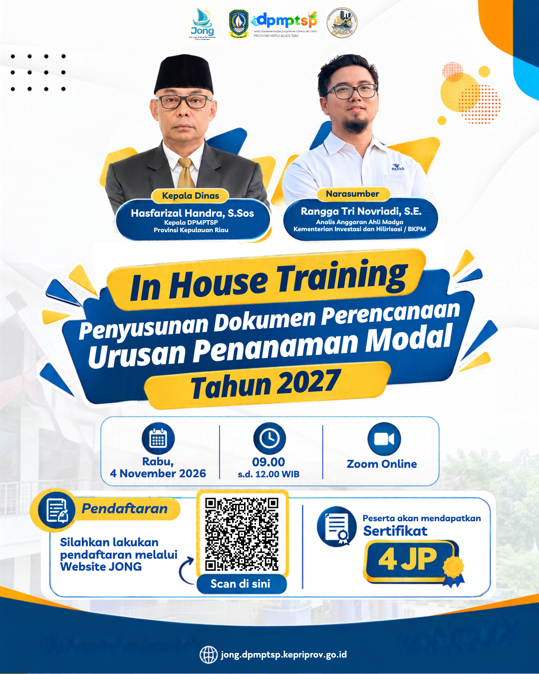 In House Training Penyusunan Dokumen Perencanaan Urusan Penanaman Modal Tahun 2027